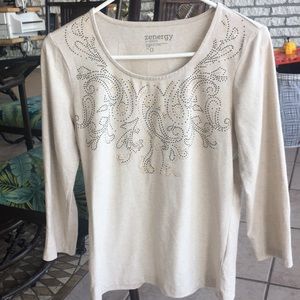 Chico’s Zynergy Long-Sleeved Embellished Top